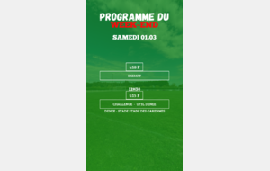 PROGRAMME U15F - U18F