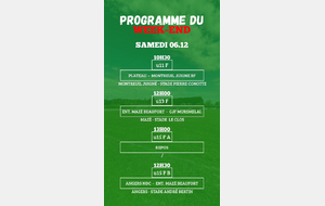 PROGRAMME U11F - U13F - U15F