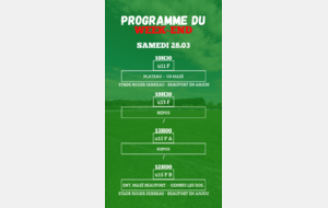PROGRAMME U11F - U13F - U15F