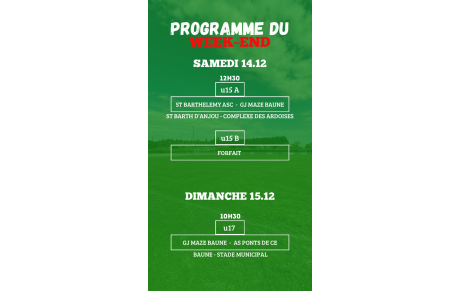 PROGRAMME U15 - U17