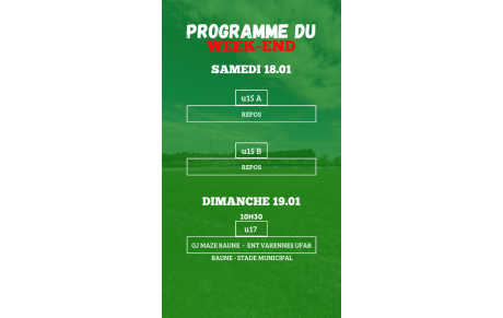 PROGRAMME U15 - U17