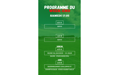 PROGRAMME U11 - U13