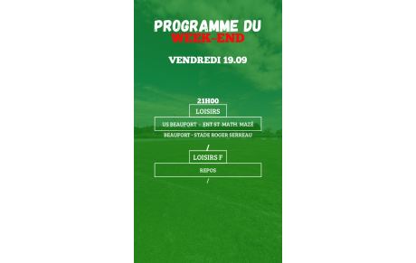 PROGRAMME LOISIRS- LOISIRS F