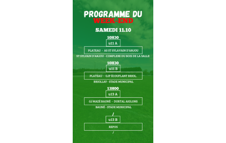 PROGRAMME U11-U13