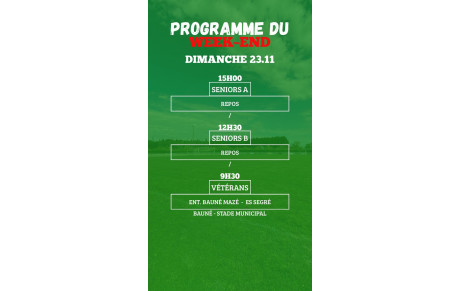 PROGRAMME SENIORS - VÉTÉRANS