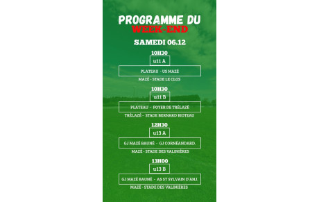 PROGRAMME U11 - U13